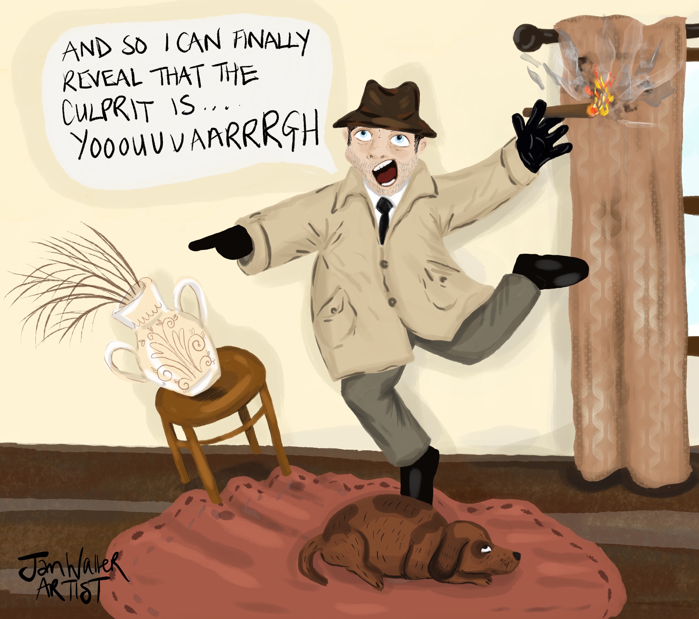 A clumsy shouting detective #fridaydoodleclub
